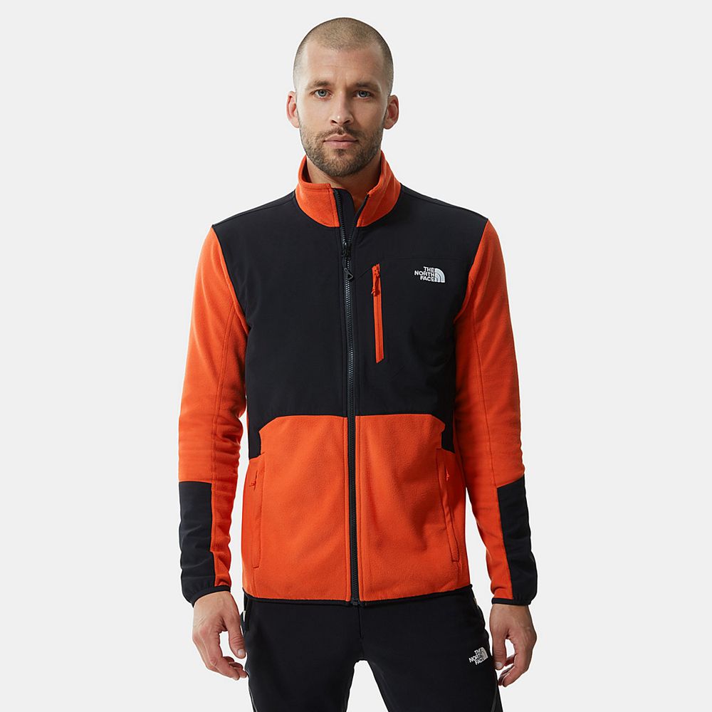 The North Face Fleece Jacket Mens Australia - The North Face Glacier Pro Full-Zip Orange / Black Hik